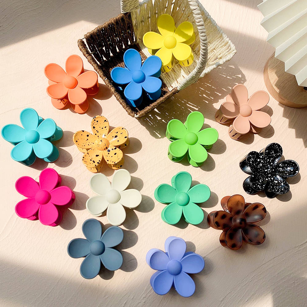 Pinces à cheveux en forme de fleur coréenne pour femmes et filles, barrettes, griffes de crabe, queue de cheval, épingles à cheveux, barrettes de bain, accessoires de coiffure