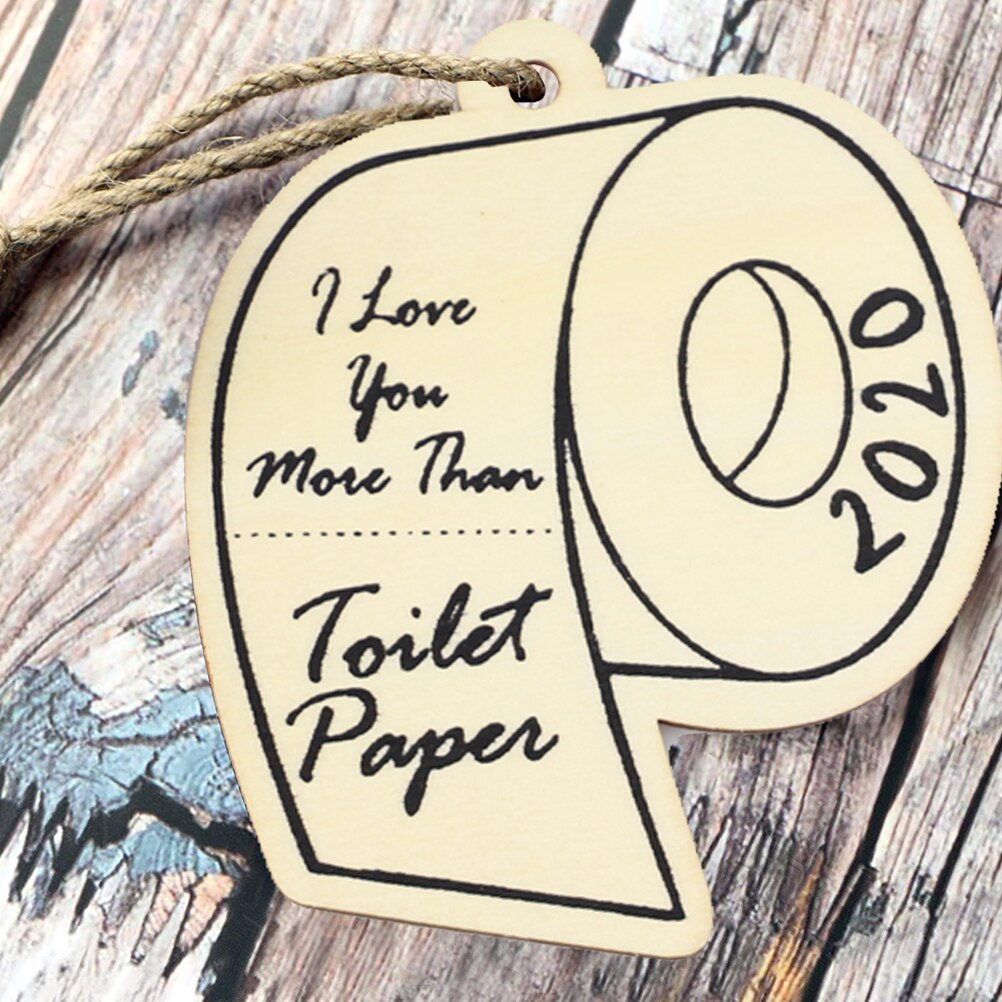 10pcs Commemorative Toilet Paper Ornaments Home Wooden Hanging Adornments