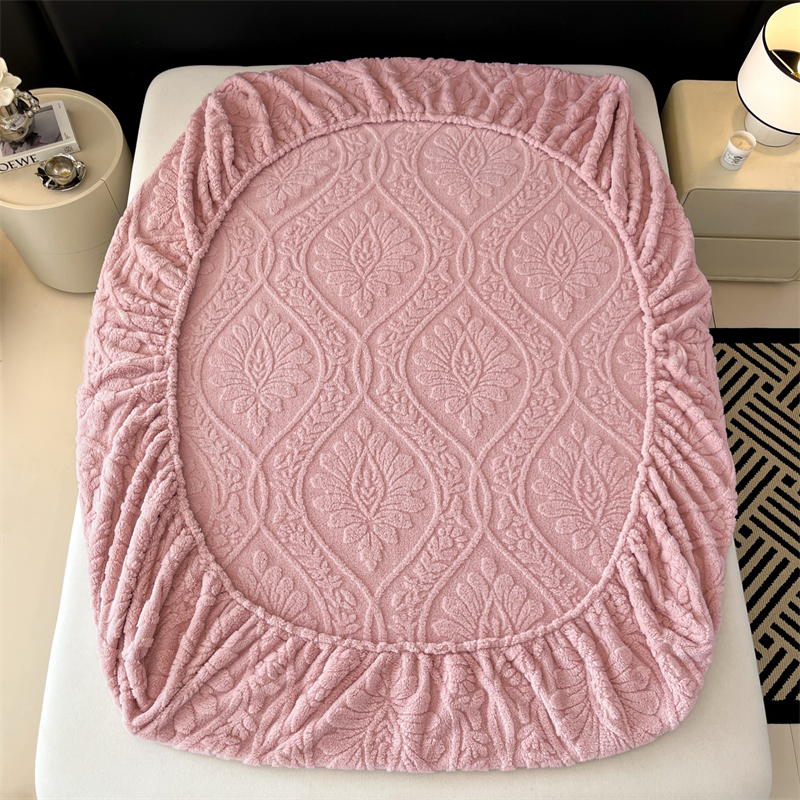 Sábana bajera suave de lana Coral para invierno, funda protectora de colchón elástica, ropa de cama de felpa cálida, cama doble de lujo, tamaño Queen y King