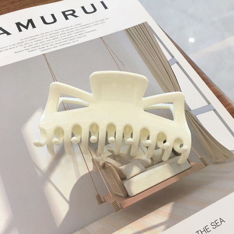 Huanzhi 2020 elegante grande resina multicolorido hairpins banho de cabelo captura tubarão clip para meninas acessórios de cabelo estilo de cabelo fazer: A-11x5.5cm