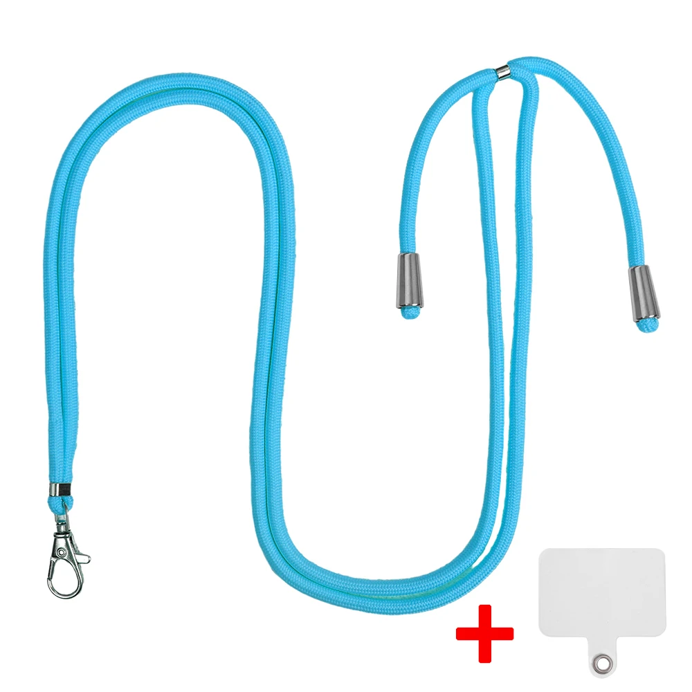 Smycz do telefonu komórkowego Regulowany pasek na szyję do noszenia wokół dłoni z przezroczystą zakładką do większości etui na telefony z pełnym pokryciem: Żółty/złota