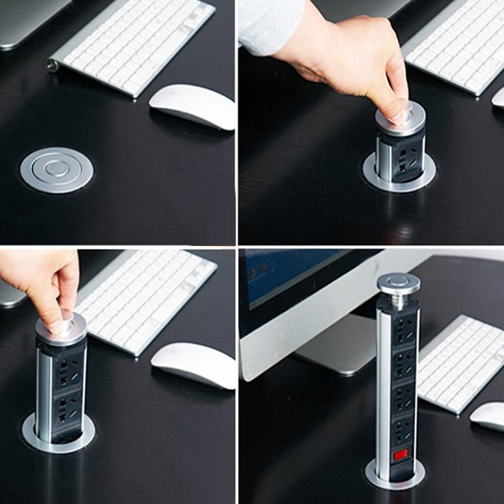 Table socket 2 Power Socket 2 USB Charging Port Desktop 12/13A Socket Hidden Kitchen Table Worktop UK/US Plug