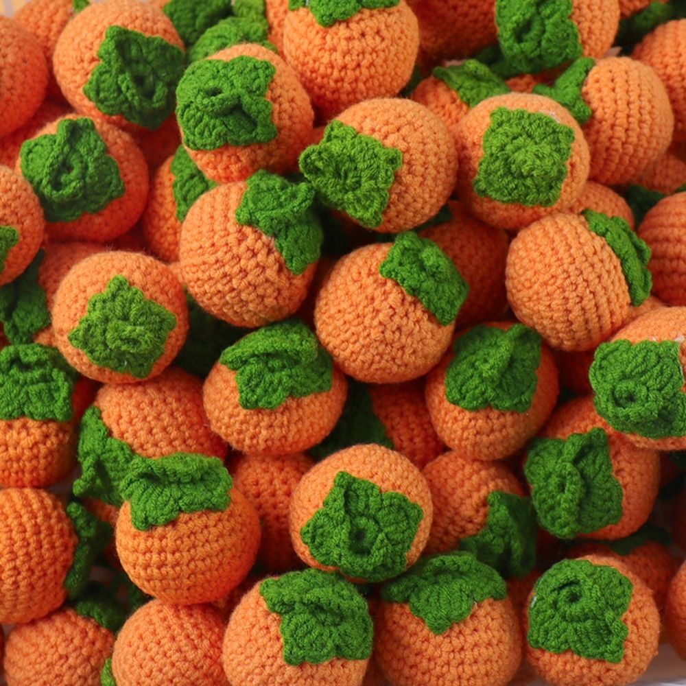 Lindo dibujo de lana fruta linda girasol naranja tejido a mano fresa lana Crochet fresa tejida fruta ornamento: Azul
