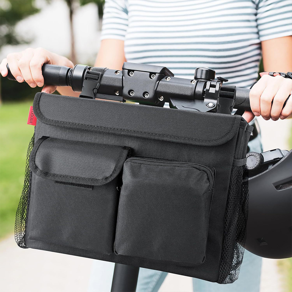 Styrtaske til løbehjul, stor kapacitet, taske til el-løbehjul, multi-lomme taske til el-løbehjul til cykling, organisering af nøgler