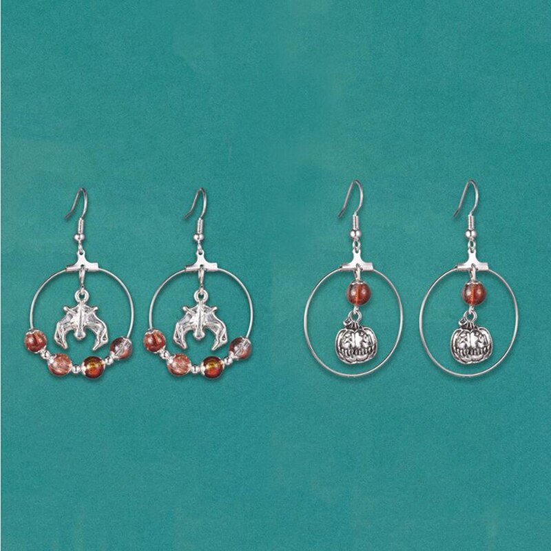 DIY Halloween Charm Dangle Earrings Making Kit Kidney Earwire Hoops
