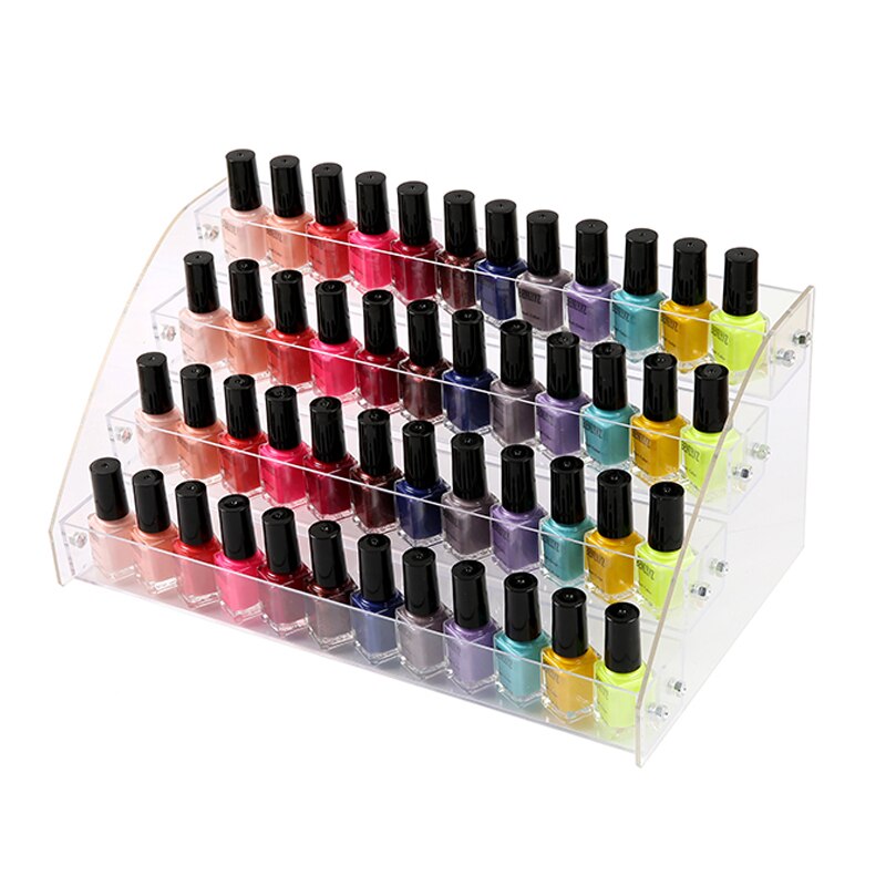 Acrylic Nail Polish Display Organizer 2-3-4-5-6-7 Layer Manicure Cosmetics Jewelry Display Stand Holder Clear Acrylic Makeup Box: 4 layer