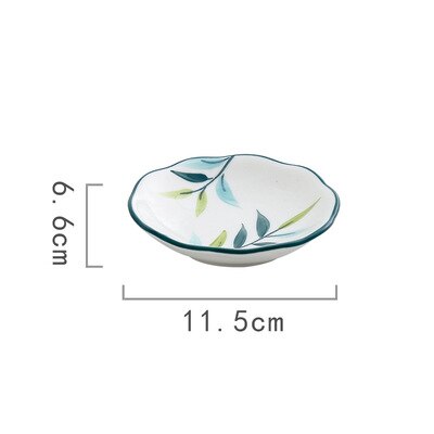 Porcelain Dinner Plate Set Round Green Plants Dish Sets Ceramic Cake Dessert Plate Bowl Mug Cups Dinnerware Decorative Flatware: 2