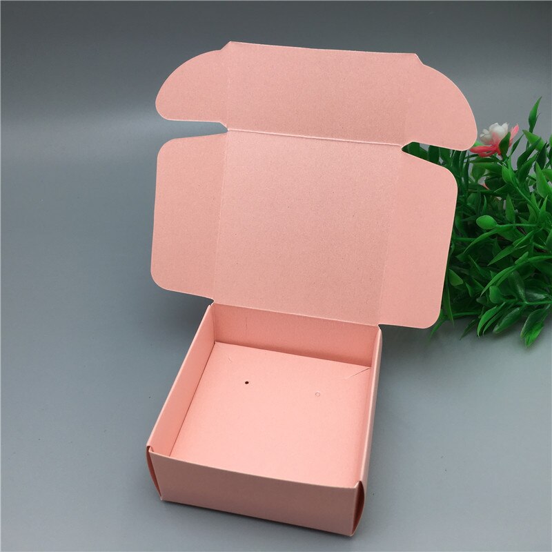 Paper Cardboard Aircraft Packing Boxes Jewelry Set Kraft Boxes Necklace Pendant Earring Displays Box: Pink