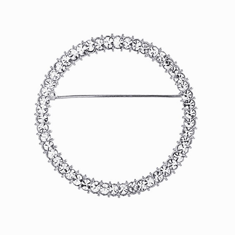 Broches de cristal de círculo de para mujer, Broche hueco de diamantes de imitación, Broche para chal, bufandas, Broche, accesorios de al por mayor