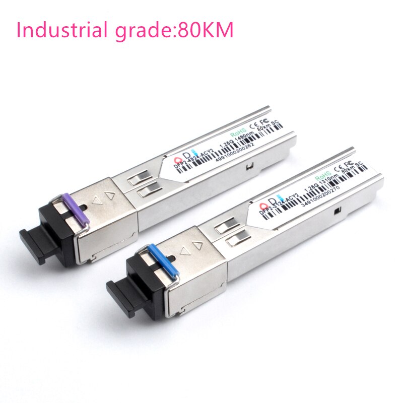 SC SFP glasvezel module industriële -40 ~ + 80 Celsius 1.25G20/40/80KM 1310 /1490/1550nm Single-SFP compatibel optische module