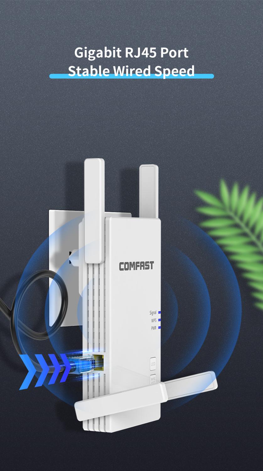 Amplificateur de Signal 300/2100Mbps sans fil WiFi répéteur longue portée Wifi Extender Acess Point routeur Booster avec antenne haute puissance