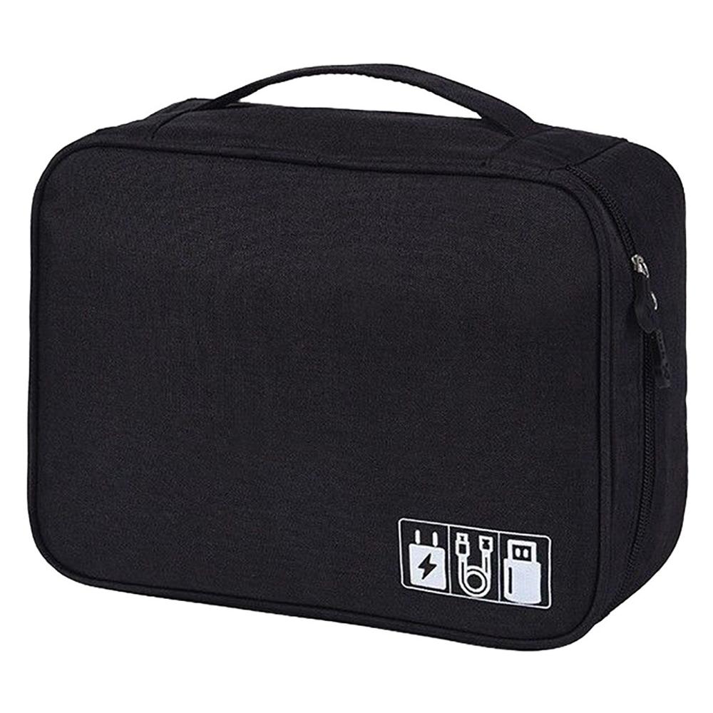 Acessórios eletrônicos cabo organizador saco de viagem carregador usb caixa de armazenamento au ajustável gancho e laço acolchoado divisores design