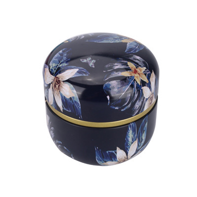 Japanse stijl ronde metalen theebussen blikken theedoos theepot mini koffiepoeder matcha snoep koekjes opbergdozen blikken theeservies: 2