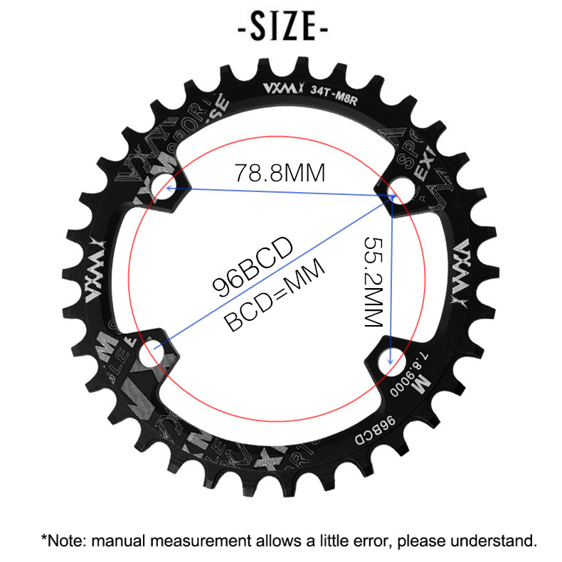 VXM-96bcd Kettingblad MTB Ronde ovale Fietskettingblad 30T 32T 34T 36T 38T Kroon Tandplaat Voor M7000 M8000 Fietsen onderdelen Set