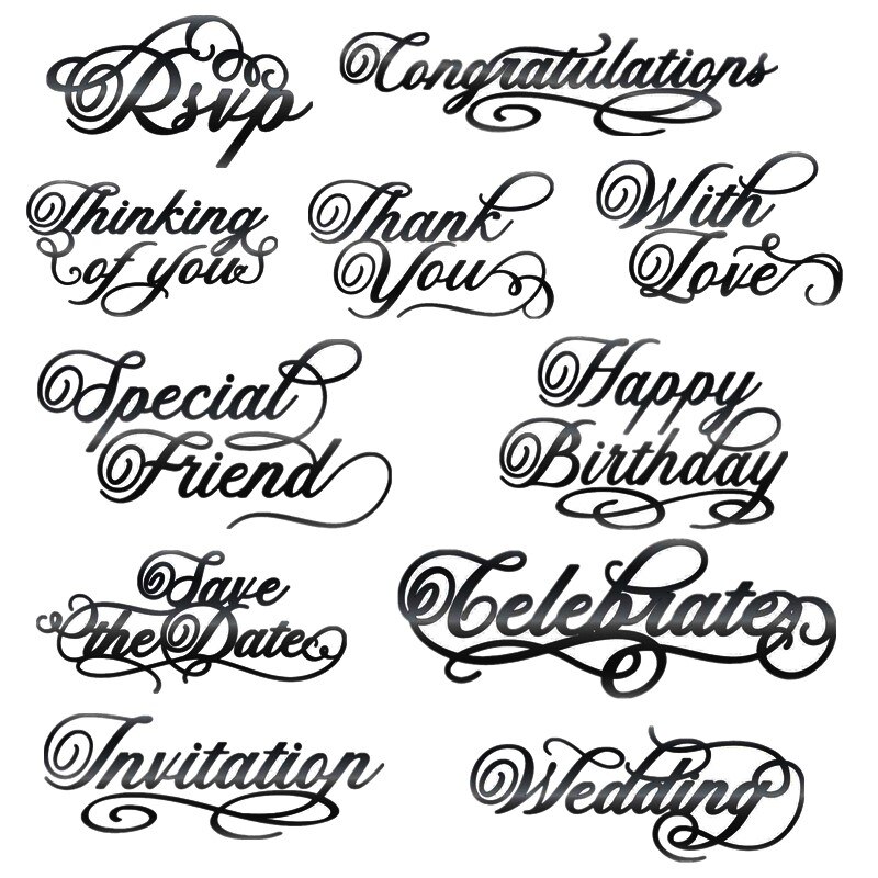 12 månader rsvp med kärlek bröllop grattis på födelsedagen fira fraser metall cutting dies för gör-det-själv scrapbooking-kort hantverk