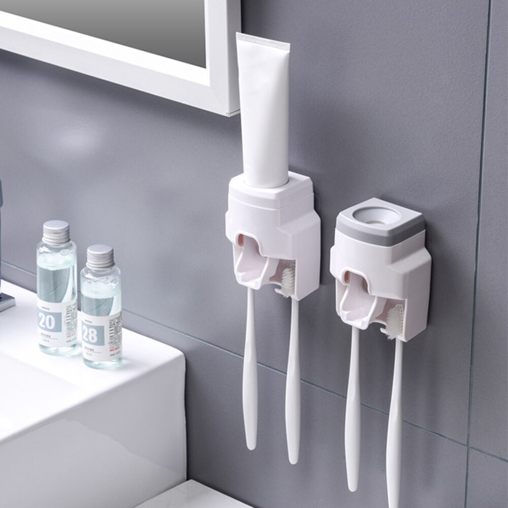 Automatic Toothpaste Dispenser Bathroom Toothbrush Holder Wall Mount Toothpaste Squeezer For Toilet Home Bathroom Accessories
