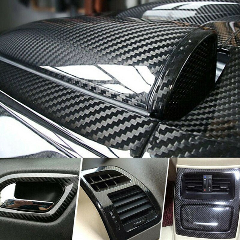 7d waterdichte carbonvezel vinyl auto wrap folie stickers 30*152cm interieur accessoires auto interieur stickers
