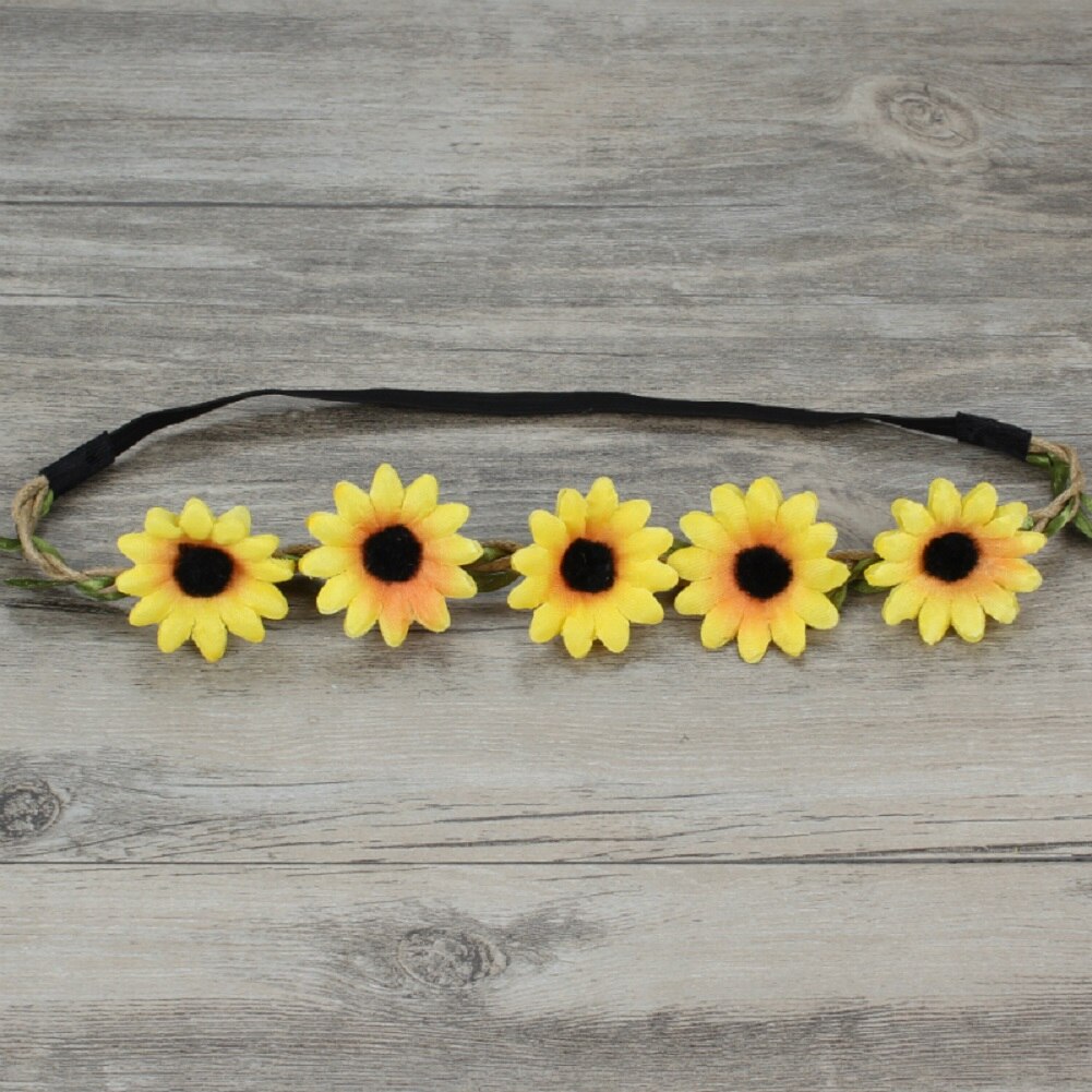 suola Fiori Dei Capelli Della fascia/testa gruppo musicale Testa dell'involucro Della Sciarpa dell'arco Dei Capelli Spiaggia Ragazze di Partito Del suola del fiore della fascia: Giallo