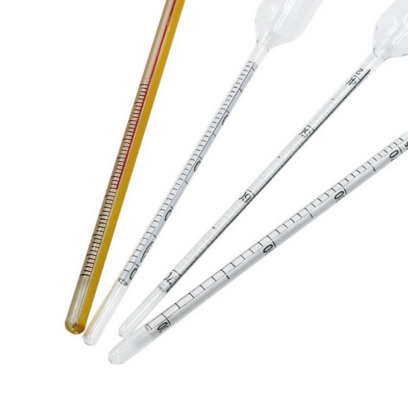 Termometer meter vintage alkohol konsentrasjon meter verktøy hydrometer alkohol meter sett 0 to 100%  alkohol meter tester 4 stk