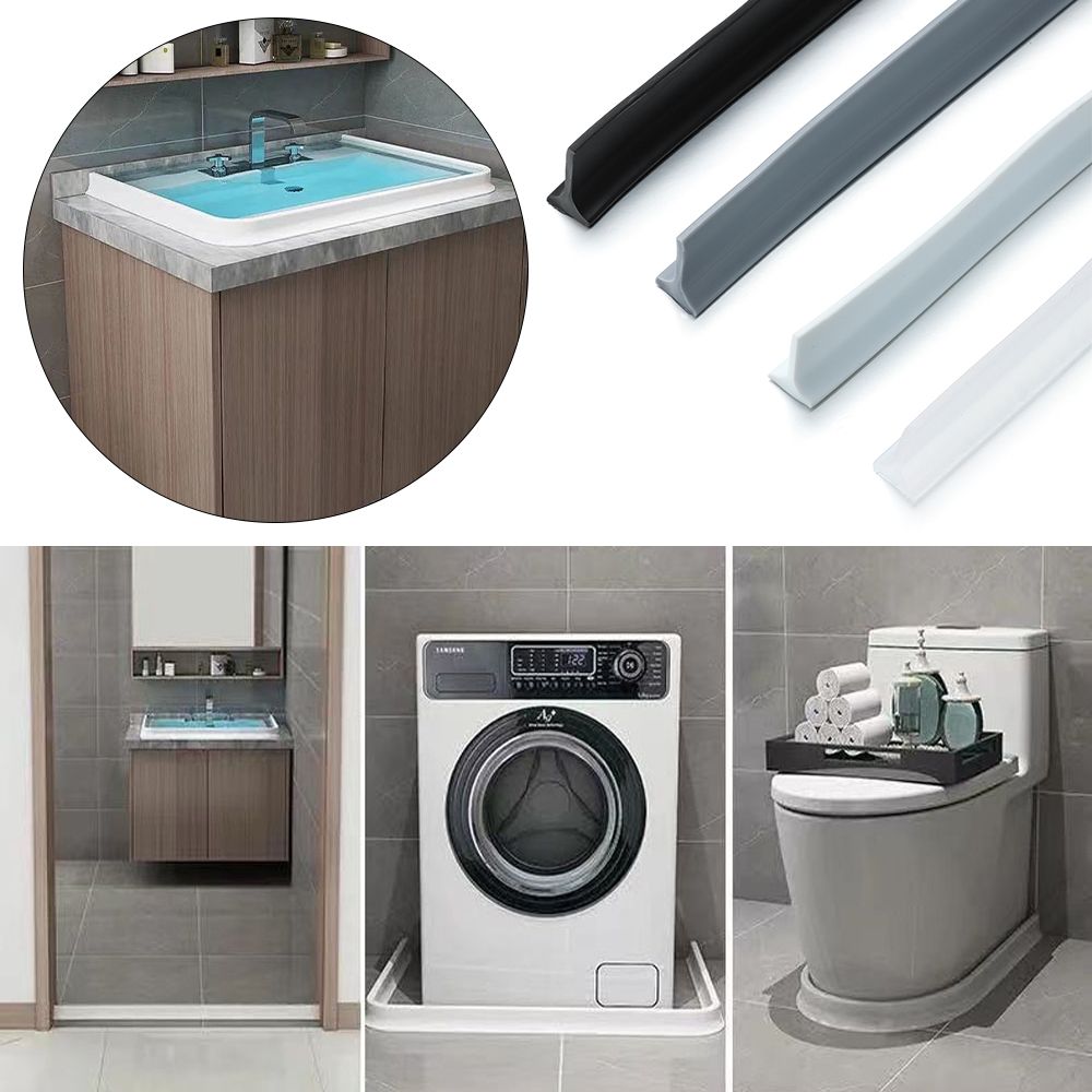 Silicone Flood Barrier Bathroom Accessories Door Bottom Sealing Strip Water Stopper Self-Adhesive Water Retaining Strip