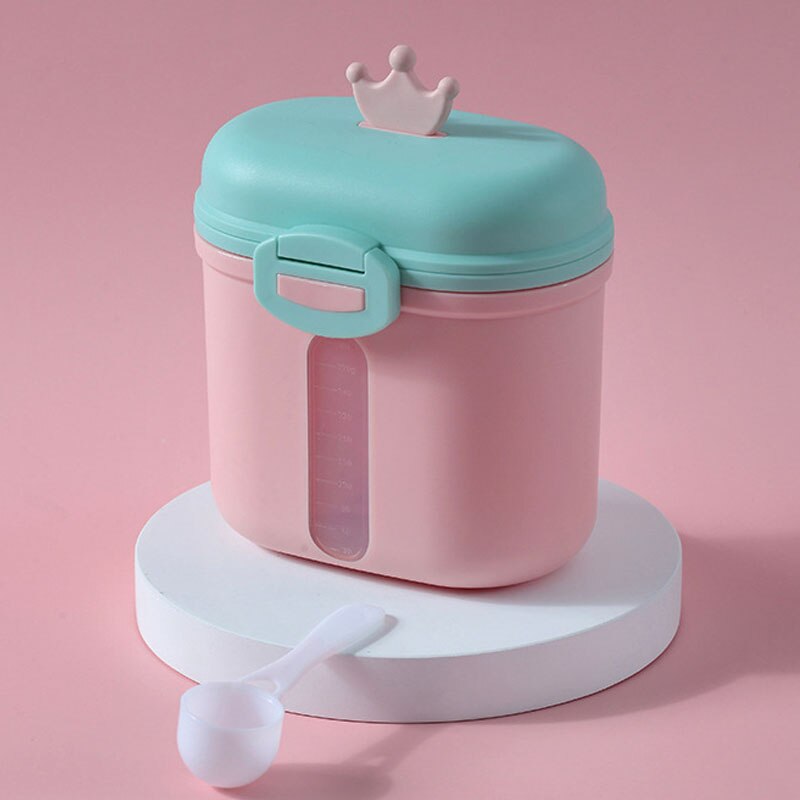 Portable Baby Food Storage Box BPA Free Formula Dispenser Cartoon Infant Milk Powder Box Toddler Snacks Cup Container: Pink 360ml
