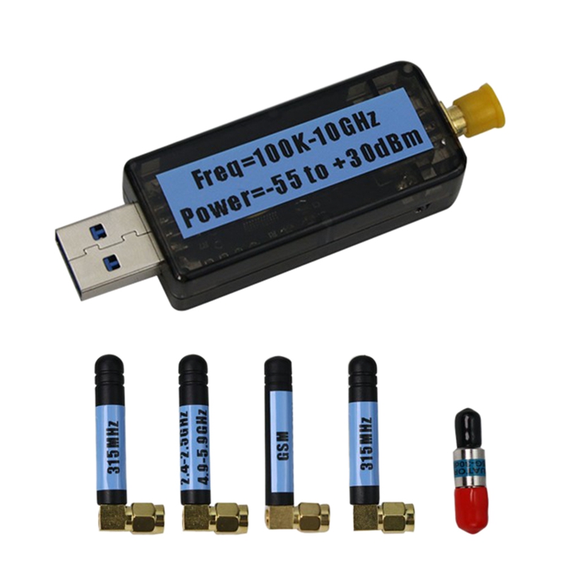 -USB RF Power Meter V3.0 100K To 10GHZ -55 To +30Dbm Prestored 9 Attenuation Curves 0.96Inch Color Display