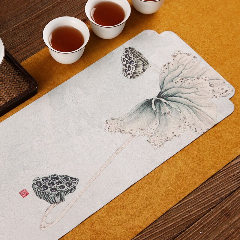 Qianlijiang bergmocka te bord bomullstyg bordsflagga kinesisk stil torr kökshandduk matta bambu matta te gardin  wj826