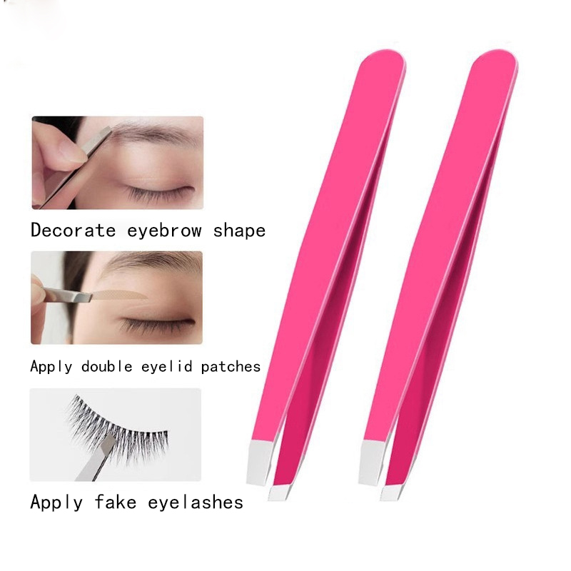 Eyebrow Tweezers Stainless Steel Slant Tip Hair Removal high-precision stainless steel eyebrow tweezers for facial hair Makeup T