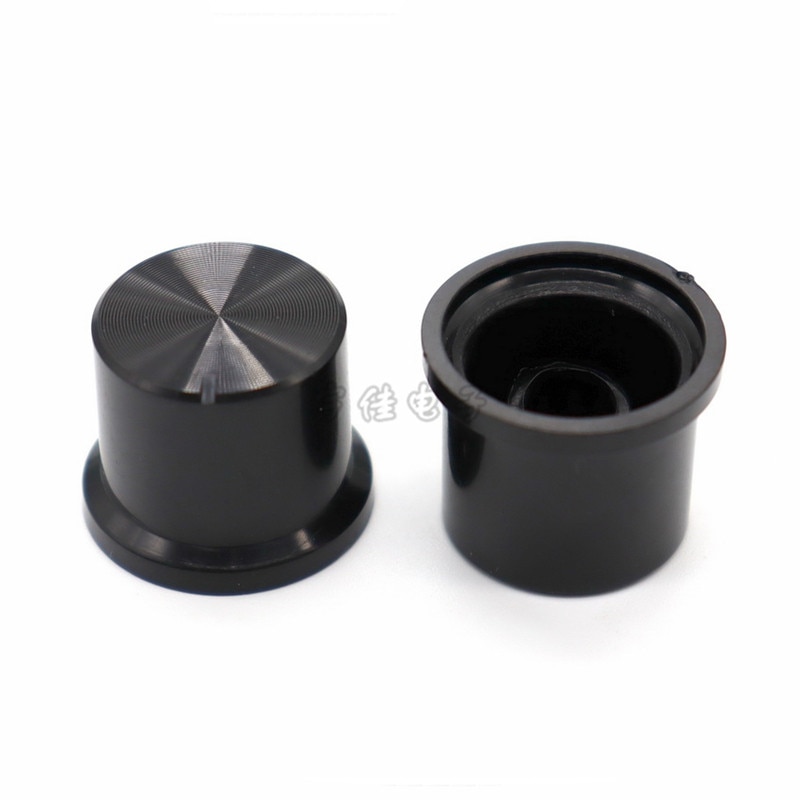 10 Stuk Zwart Plastic Knop 17-20 Mm * 16.5 Mm Bloem As 6 Mm Positie Knop Cap Power versterker Volume Switch Knop Cap