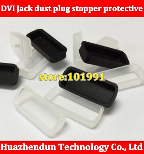 10 ~ 1000 STKS DVI jack dust plug stopper beschermende stofkap te beschermen de socket beschermende zwart/wit