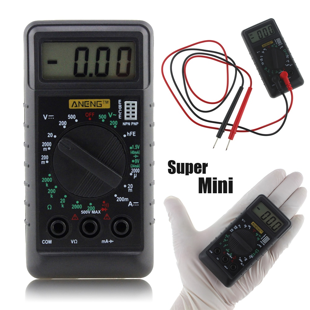 Mini Pocket Digital Multimeter Esr Meter Tester Automotive Elektrische Dmm Transistor Spitzen OHM Test Voltmeter Amperemeter w/Summer
