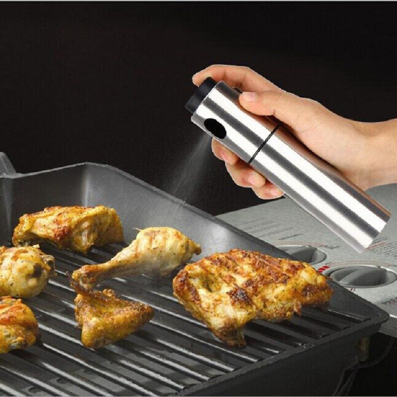 Stil rustfrit stål olie spray flaske rustfrit stål olie sprøjte kedel grill olie flaske