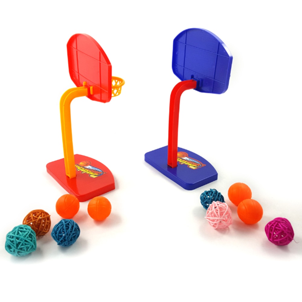 Funny Mini Basketball Hoop Basketball Shoot Toy for Parrot Intelligence Puzzle Developmental Game Chew Toys Pet Birds Supplies