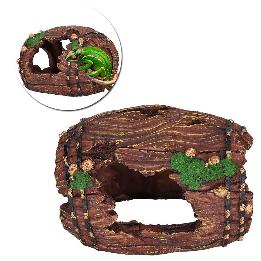 Barril de simulación de serpiente escorpión para acuario, lagarto, cueva oculta para caja de reptiles, decoración de paisaje, Adorno para acuario