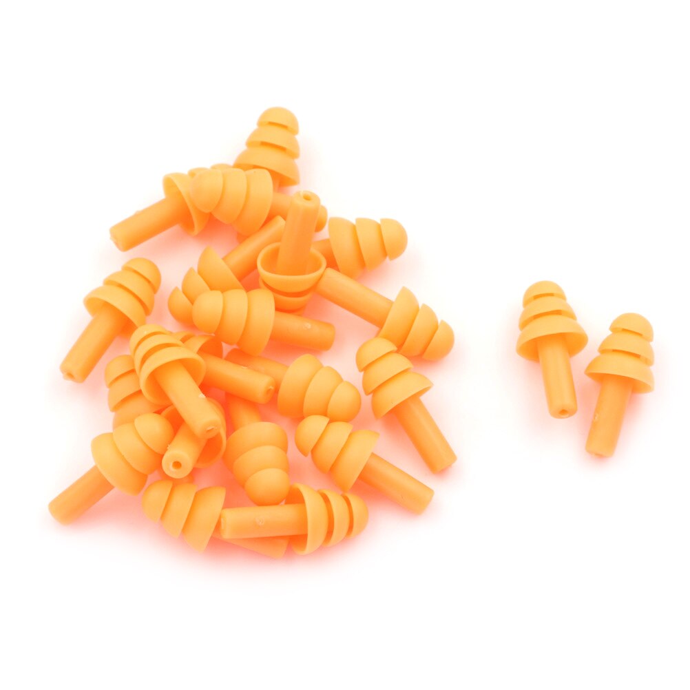 Tapones de silicona blanda para los oídos, para los oídos, para el estudio, para dormir, nadar, deportes acuáticos, cómodos, 10 pares: orange