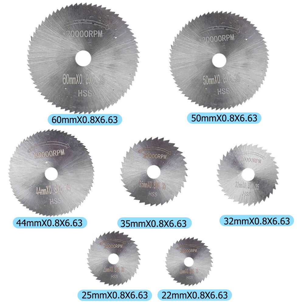 HSS Mini Circular Saw Blade Set Sharpcut Dremel Cutting Disc Drill Blade and Mandrel Woodworking Dremel Accessories Rotary Tools