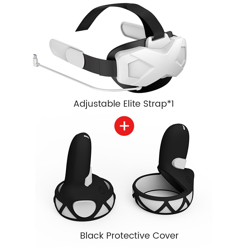 Oculus Quest 2 Verstelbare Hoofdband Verbeterde Ondersteuning Comfort Touch Ingebouwde Batterij Head Strap Voor Quest 2 vr Accessoires: Combo 2