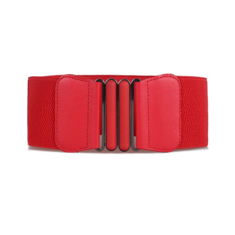 Frauen 3 "Breiten Gürtel Elastische strecken schnallen Bund Dame Cummerband Plus Größe Mädchen Bund Taille Dichtung Breiten Gürtel Frauen: rot