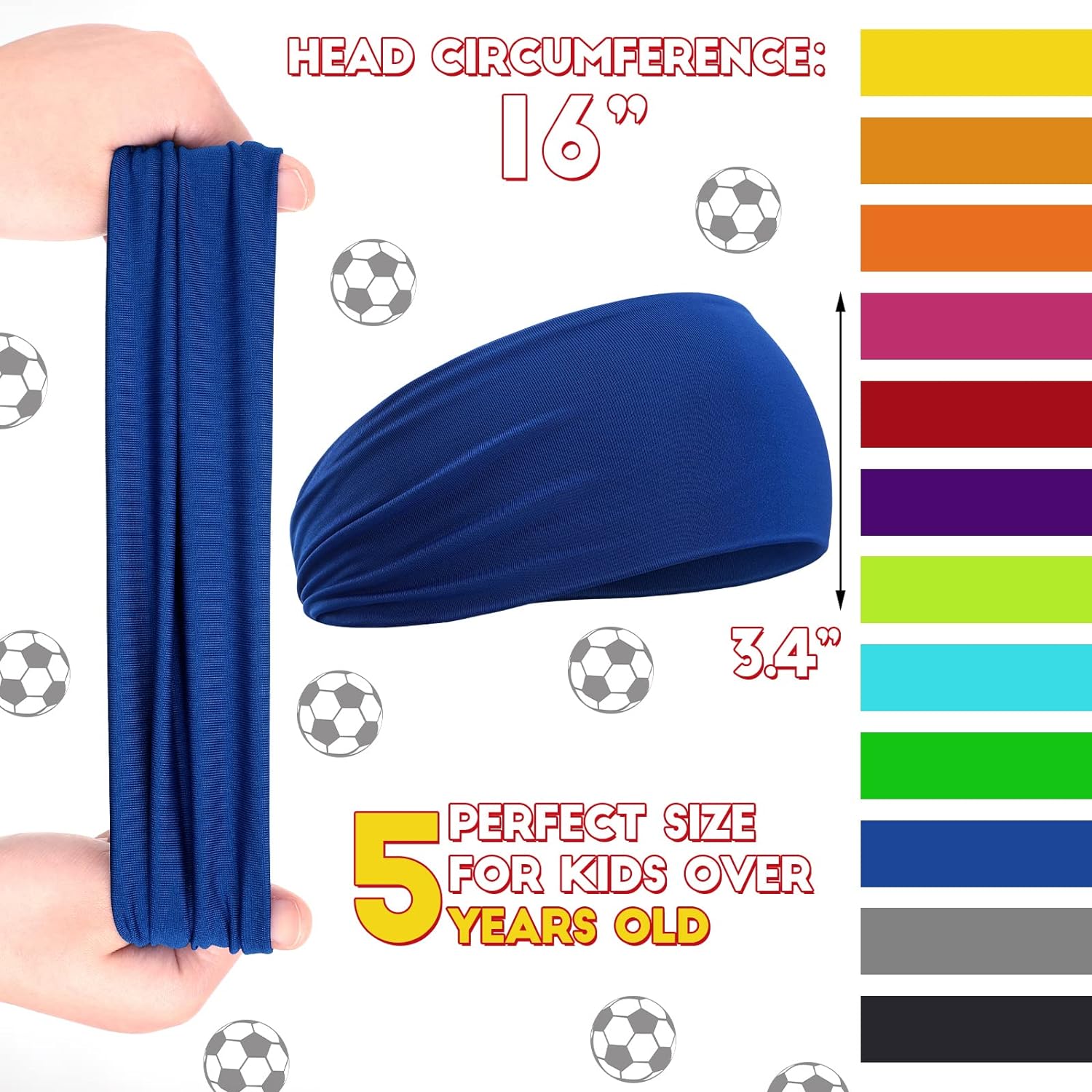freundlicher Jungen Stirnbänder Athletische Schweißbänder für freundlicher FußBall Stirnband Jugend freundlicher Schweißbänder Schweißabsorbierendes elastisches Haarband