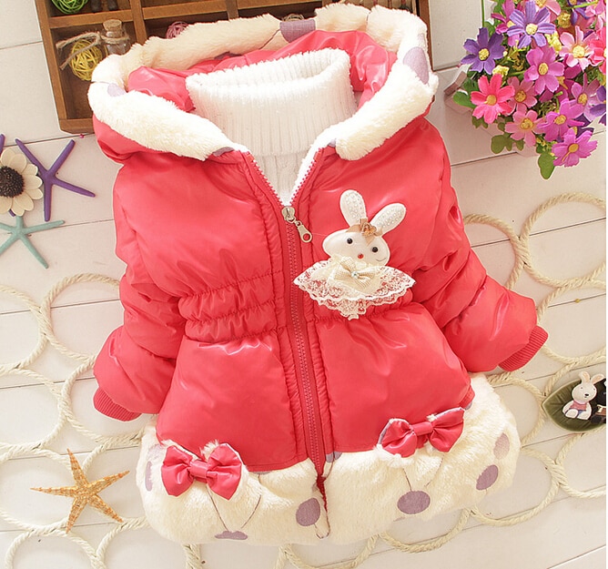 Tjejer vinterjacka parkas baby tjejer julkappa kläder ytterkläder barn kappa barn söta värmande kläder 2-4 år