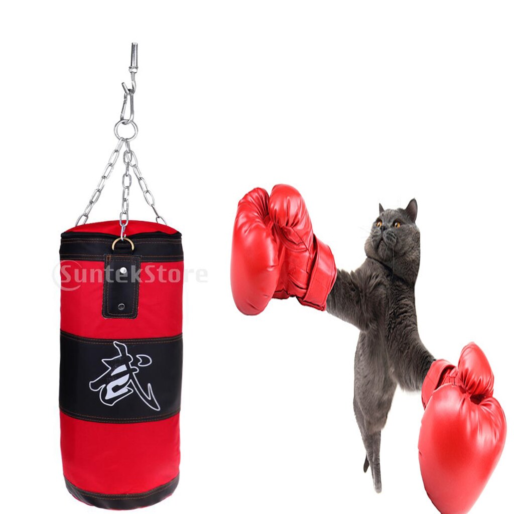 Red Heavy Boxing Bag Punch Boxing Sandbag Kickboxing Training Equipment