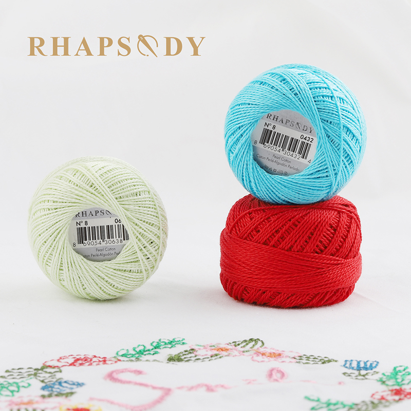 Rhapsody Premium Größe 8 Perle Baumwolle Stickerei Gewinde 12 Bals Für Kreuz Stich DIY Häkeln Versengt Mercerisierter Ägyptischer Baumwolle