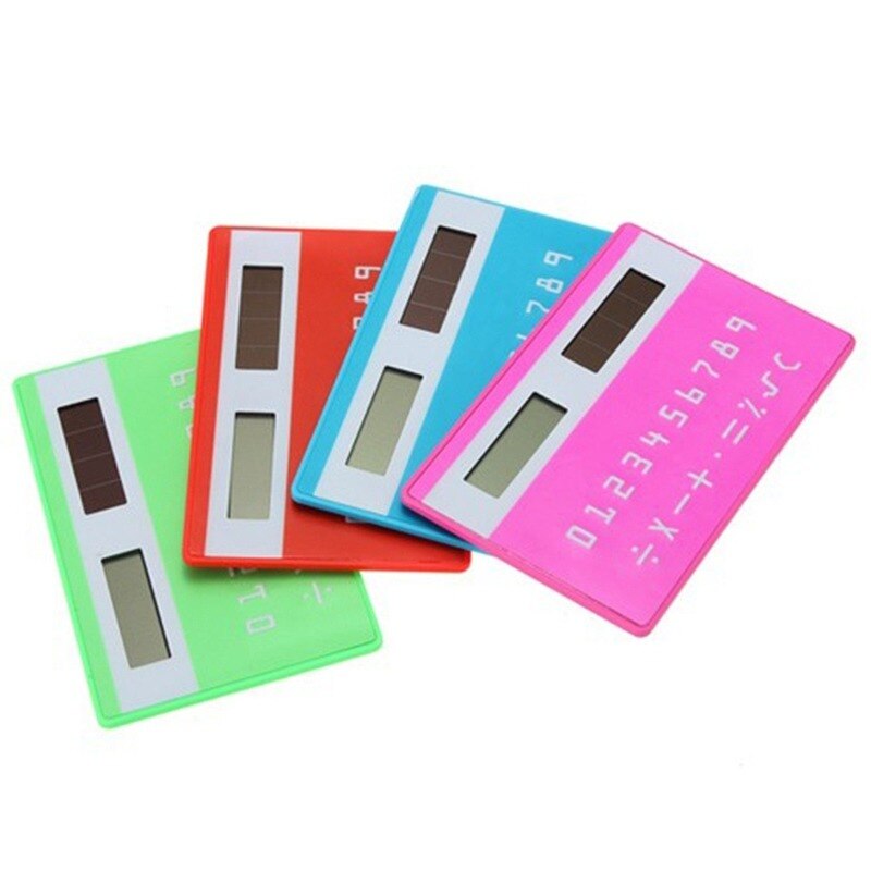 Moonbiffy 1pc stationery card portable calculator mini handheld ultra-thin Card calculator Solar