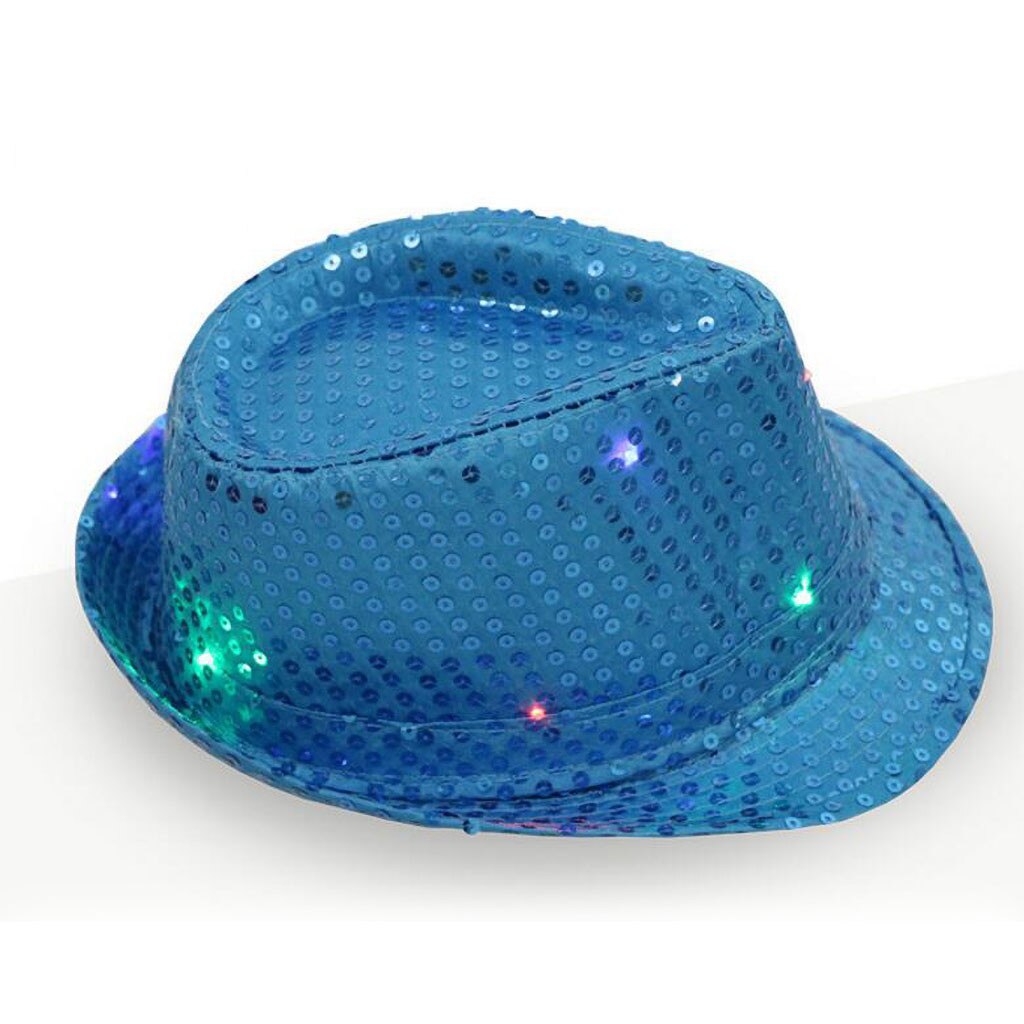 SAGACE Hütte Einfarbig Hütte LED Bühne Leistung Kappe Blinkende Hütte Licht hoch LED Paillette schick tanzen Party Hütte bühne Kappe