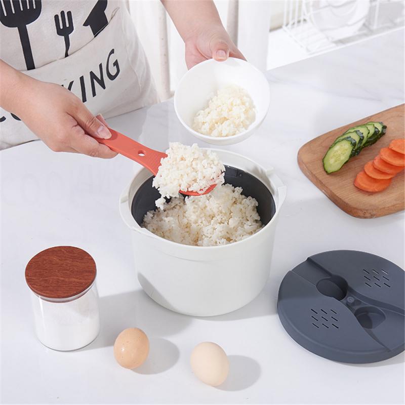 Portable Microwave Oven 2L Rice Cooker Multifunctional Steamer Soup Cooking Bento Lunch Box Food Grade PP Steaming Utensils