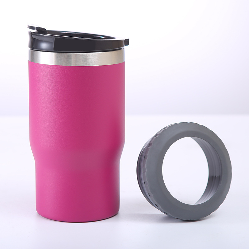 14oz Can Cooler Stainless Steel Insulated Skinny Beer Cooler Insulator Holder With 2 Lids Thermos Copo Termico Water Bottle: 7