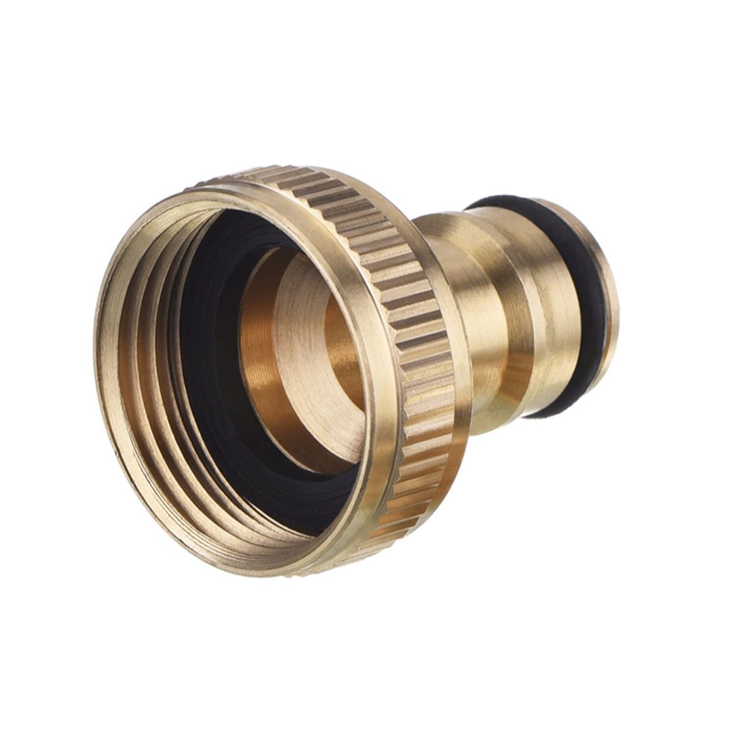 2 Pack 3/4-Inch Garden Hose Tap Connector Brass Garden Hosepipe Tap Connector Threaded Faucet Adapter For UK Outdoor Taps.