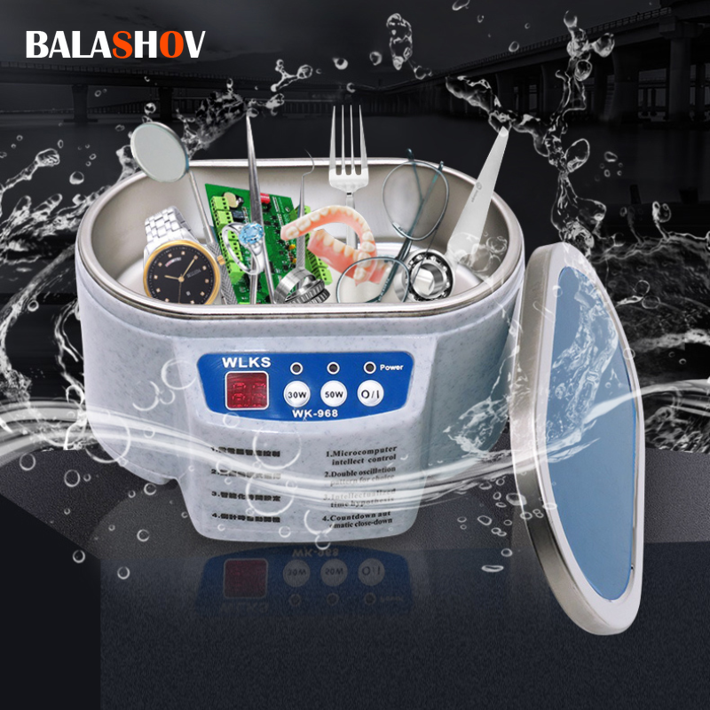 Limpiador ultrasónico 30/50W baño sonicador 40Khz Degas para relojes lentes de contacto gafas dentadura postiza maquinilla de afeitar eléctrica para maquillaje 220V