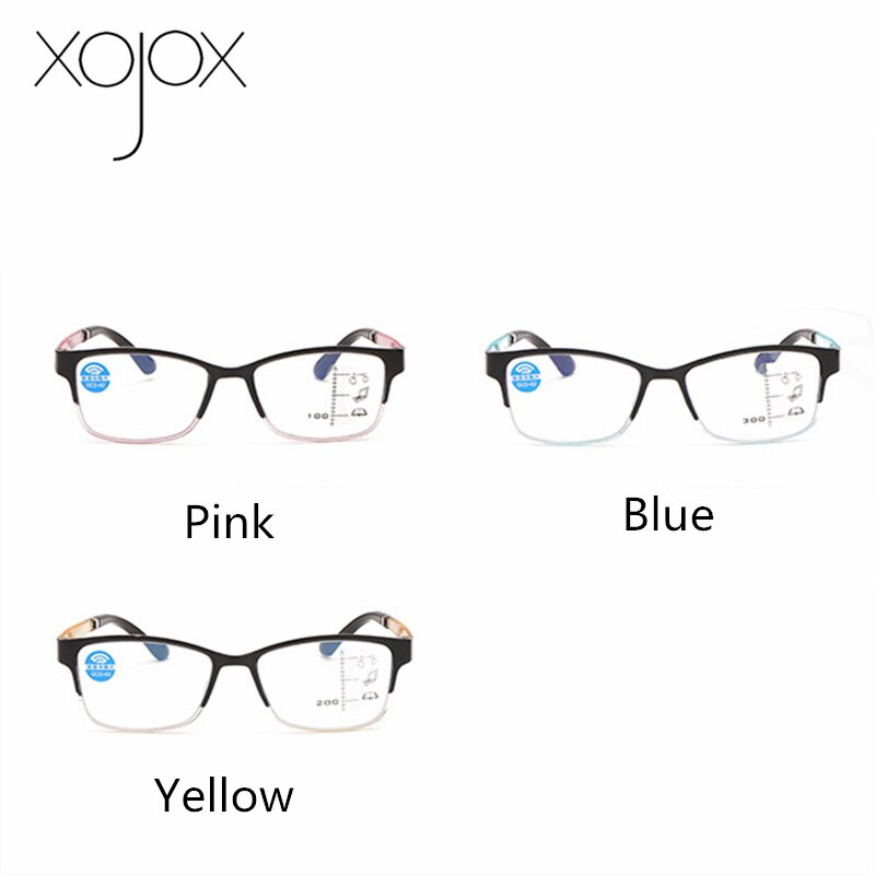 Xojox anti blue light lukulasit miesten naisten progressiiviset multifocal silmälasit lähellä kaukonäkö diopteria  +1.0 1.5 2.0 2.5