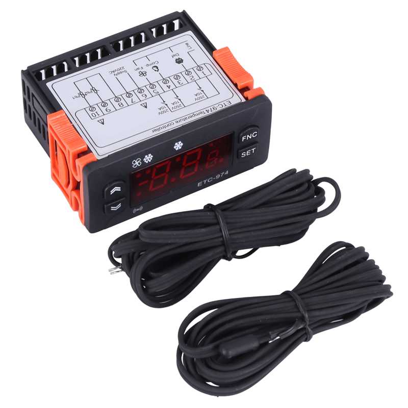 ETC-974 Mini Temperatuurregelaar Koelkast Thermostaat Regulator Temperatuurregelaar Thermokoppel Ntc Dual Sensor 220V: Default Title